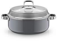 WMF Schmortopf Fusiontec Mineral Pro, Schmortopf mit Deckel, 28 cm, Platinum,
