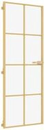 vidaXL Haust&uuml;r Innent&uuml;r Schlank Golden 76x201,5 cm Hartglas und Aluminium...
