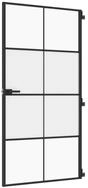 vidaXL Haust&uuml;r Innent&uuml;r Schlank Schwarz 102,5x201,5 cm Hartglas & Aluminium...