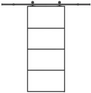 vidaXL Haust&uuml;r Schiebet&uuml;r mit Beschlag 90x205 cm ESG-Glas & Aluminium (1-St)