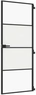 vidaXL Haust&uuml;r Innent&uuml;r Schlank Schwarz 83x201,5 cm Hartglas & Aluminium...