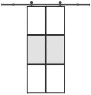 vidaXL Haust&uuml;r Schiebet&uuml;r mit Beschlag 90x205 cm Hartglas & Aluminium (1-St)