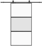 vidaXL Schiebet&uuml;r, Schiebet&uuml;r mit Beschlag Schwarz 102,5x205 cm Hartglas