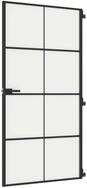 vidaXL Haust&uuml;r Innent&uuml;r Schlank Schwarz 102,5x201,5 cm Hartglas & Aluminium...