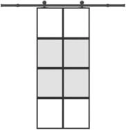 vidaXL Haust&uuml;r Schiebet&uuml;r mit Beschlag 90x205 cm Hartglas und Aluminium (1-St)