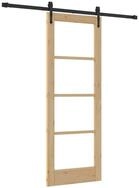 vidaXL Haust&uuml;r Schiebet&uuml;r Natur 73,5 x 198,5 cm Massivholz Kiefer und Glas...