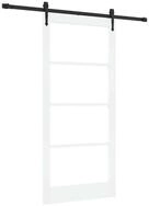 vidaXL Haust&uuml;r Schiebet&uuml;r Wei&szlig; 93 x 202 cm Massivholz Kiefer und Glas (1-St)