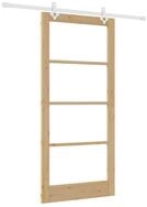vidaXL Haust&uuml;r Schiebet&uuml;r Natur 93 x 202 cm Massivholz Kiefer und Glas (1-St)