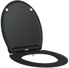 vidaXL WC-Sitz Toilettensitz Schwarz 47 x 37,5 x 3,8 cm Duroplast (1-St)