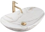 wohnwerk.idee Aufsatzwaschbecken Waschbecken Royal Lava Marmoroptik Design...