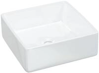 vidaXL Waschbecken Waschbecken Wei&szlig; 37x37x13 cm Keramik Quadratisch