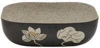 vidaXL Aufsatzwaschbecken, Waschbecken Grau Schwarz Rechteck 48x37,5x13,5cm Keramik