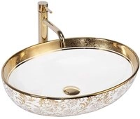 wohnwerk.idee Aufsatzwaschbecken Waschbecken Schwarz Wei&szlig; T&uuml;rkis Gold Orientalisch