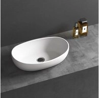 Bernstein Aufsatzwaschbecken TWA85 50cm Wei&szlig; matt, Aufsatzwaschbecken oval