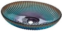 doporro Waschbecken Aufsatzwaschbecken Glasbecken Oval aus Kristallglas