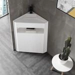 Bernstein Waschtisch TWZ70 50cm Wei&szlig; matt, Standwaschbecken Eckig Mineralguss...