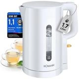 BOMANN Wasserkocher WK 6090 CB, Wasserkocher 1,7L, 2200W, Einhandbedienung