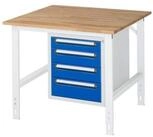 RAU Werkbank Arbeitstisch 1000x1000x760-1080 4xSchub B-Platte 25mm...