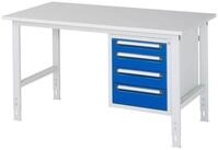RAU Werkbank Arbeitstisch 1500x800x760-1080 4xSchub M-Platte 22mm...
