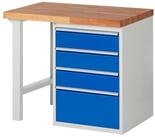 RAU Werkbank Werkbank 1000x700x890mm 4xSchublade-TA lichtgrau/enzianblau