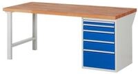 RAU Werkbank Werkbank 2000x900x890mm 5xSchublade-TA lichtgrau/enzianblau