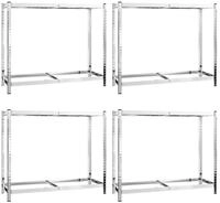 vidaXL Regal, Reifenregale mit 2 B&ouml;den 4 Stk. Silbern 110x40x110 cm Stahl