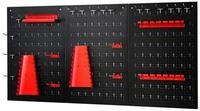 COSTWAY Lochwand, 3 Stk., inkl. 25-teiligem Werkzeugregal-Set, 120x60cm