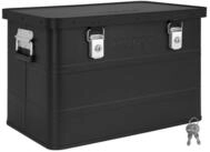 Trucky Allzweckkiste Aluminium Box mit Deckel Schwarz Alukiste 65 Liter...