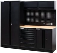 FEISTOS Werkbank EOS 1 Blackline, (1-tlg), inkl. Steckerleiste, abschlie&szlig;bare