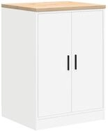 vidaXL Werkzeugschrank Garagen-Aufbewahrungsschrank Wei&szlig; 60x51x85 cm Massivholz