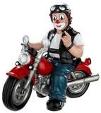 GILDE Dekoobjekt Der Heavy Biker - Handbemalte Clown Deko Figur auf einem Motorrad
