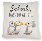 speecheese Dekokissen Schade, dass du gehst Papageitaucher Kissen Abschied Kollege