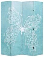 vidaXL Raumteiler Raumteiler klappbar 160 x 170 cm Schmetterling Blau, 1-tlg.