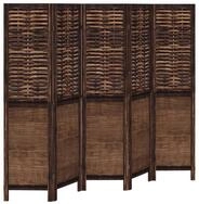 vidaXL Paravent 40 x 160 cm Paravent Trennwand 5-tlg Raumteiler Dunkelbraun
