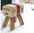 FINEBUY Sitzhocker Design Springbock Fu&szlig;hocker Turnhocker Turnbock Pferd Leder