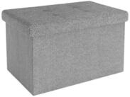 Intirilife Sitzhocker (Sitzw&uuml;rfel mit Stauraum 49x30x30 cm in FELS GRAU -