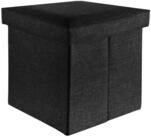 Intirilife Sitzw&uuml;rfel (Sitzw&uuml;rfel mit Stauraum 38x38x38 cm in DIAMANT SCHWARZ...