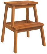 vidaXL Stehleiter 160 kg Tritthocker mit 2 Stufen 40x38x50 cm Massivholz Akazie...