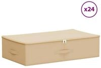 vidaXL Aufbewahrungsbox Aufbewahrungsbox 24 pcs Creme 70 x 40 x 18 cm...