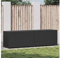 furnicato Gartenbox Aufbewahrungsbox Poly-Rattan 200x50x60 cm Schwarz wetterfest