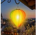 Spetebo LED Dekofigur Solar Hei&szlig;luftballon aus Nylon bunt zum H&auml;ngen, Einschalten