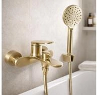 wohnwerk.idee Wannenarmatur Badewannenarmatur Gold Matt Messing Einhebelmischer...