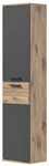 Inn.Furn Hochschrank Tomaso (Bad H&auml;ngeschrank in Eiche und grau, 37 x 152 cm)...