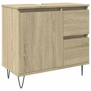 vidaXL Badezimmer-Set Badschrank Sonoma-Eiche 65x33x60 cm Holzwerkstoff, (1-St)
