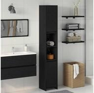 vidaXL Waschtisch, Badezimmerschrank Schwarz Eichen-Optik 30 x 30 x 183,5 cm