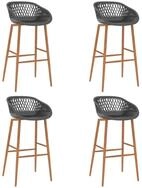 vidaXL Barhocker Barhocker 4 Stk. Grau (4 St)
