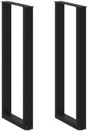 vidaXL Tischbein Bartischbeine U-Form 2 Stk. Schwarz 50x(110-111) cm Stahl