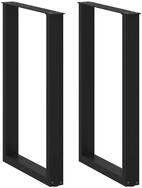 vidaXL Tischbein Bartischbeine U-Form 2 Stk. Schwarz 60x(90-91) cm Stahl