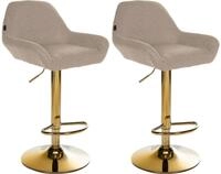 CLP Barhocker Braga (Set, 2 St., 2er), Stoffbezug, Gold-Optik, h&ouml;henverstellbar