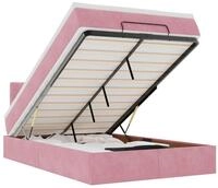 vidaXL Bett Ottoman-Bett mit Matratze & LEDs Rosa 120x200 cm Samt